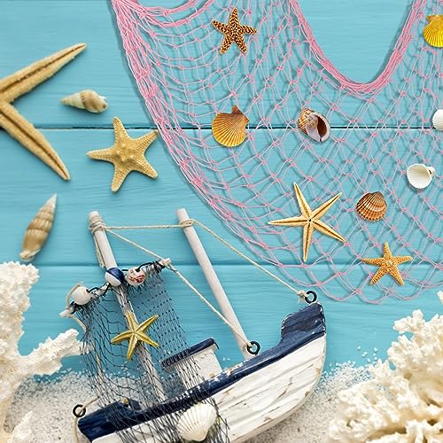2 Pack Fish Net Decorations for Party - color: Light Pink