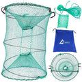Drasry Foldable Fishing Trap for Bait Shrimp Crawfish Minnow Net Portable Accessories 11.8 x 11.8 x 15.7 (30cm x 40cm) 1/4 in Mesh Collapsible Fish Trap - color: 1PCS
