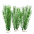 Aquarium Decorations 3Pcs Fish Tank Artificial Green Water Plants Made of Silk Fabrics Plastic - color: 11" * 3 Pcs, Green