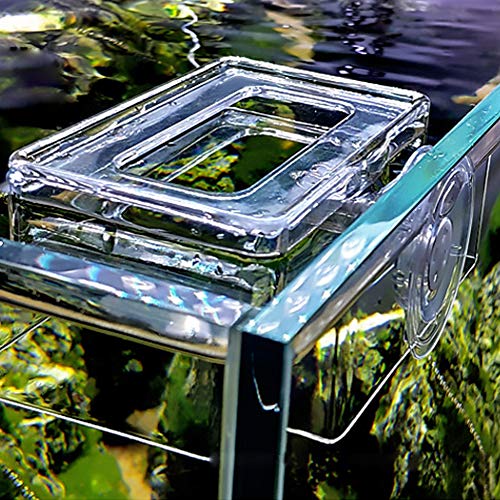 KIMISS Acrylic Simple Installation Fish Food Feeder Feeding Ring for Fish Aquarium with Suction Cup Acrylic Simple Installation (24x17x18cm / 9.4x6.7x7.1in) - size: 24x17x18cm / 9.4x6.7x7.1in