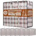 8 Pack Heavy Duty Moving Bags with Strong Zipper & Carrying Handles, 107L/ 28 gal Large Durable Clothes Storage Totes, 88 lbs Packing Moving Boxes, Closet Organizers and Storage (29.9x23.2x29.4 IN) - size: Pack of 8