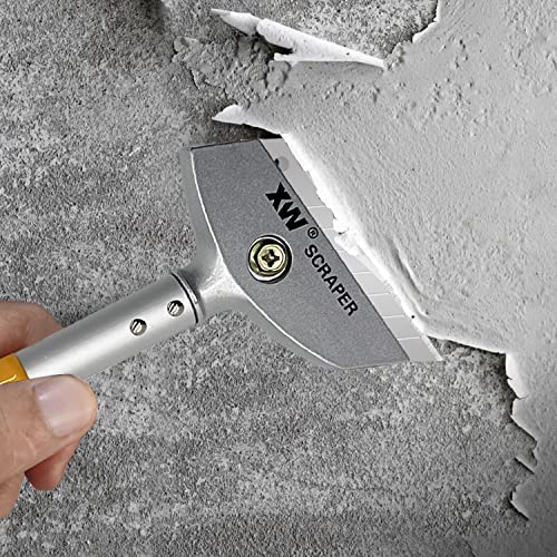 Razor Blade Scraper with Adjustable Handle, 23" Long Handle Heavy Duty Floor Scraper, Extra 10 PCS Blades Included
