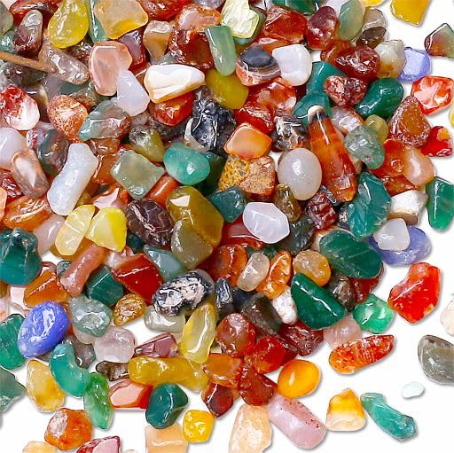 YATOJUZI Colorful Agate Aquarium Gravel Rocks Mix-color Bulk Wholesale Tumbled Crystals Stones Chips Crushed Reiki Energy Balancing Gemstones Planter Vase Filler Fountain Fish Tank Potted Decor 0.44LB - color: Colorful Agate, size: 0.44 Pound