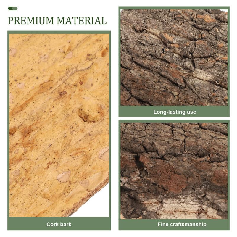 Toddmomy 2-Pack Reptile Cork Bark Aquarium Decor 7.87X3.93 Inch Natural Oak Bark Background for Terrarium Climbing Habitat Accessories for Lizard Gecko Bearded Dragon