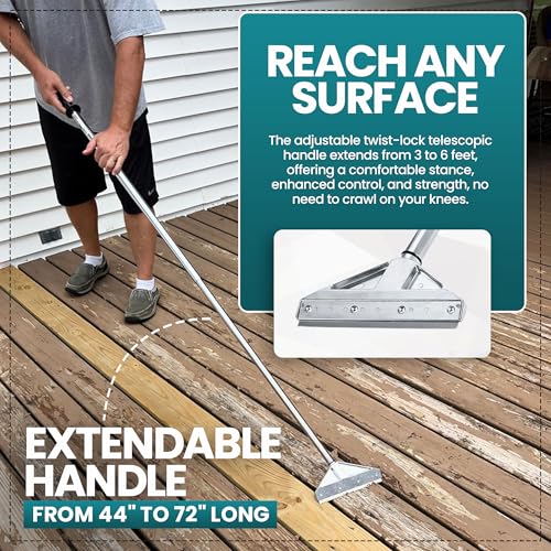 Razor Blade Scraper Tool with 8 Inch Aluminum Blade - Floor Scraper Tool with 3" to 6" Telescoping Handle Comfortable Cushion Grip by KP Operating Supply - size: Pack of 1