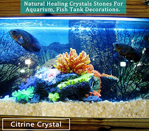 MAIBAOTA Natural Citrine Crystal Quartz Rocks Chips Vase Filler Rocks for Succulent Plant Small Fish Tank Aquarium Gravel Decorative Pebbles Stones(200 gram) - color: Yellow-Citrine Crystal, size: 0.45 Pound