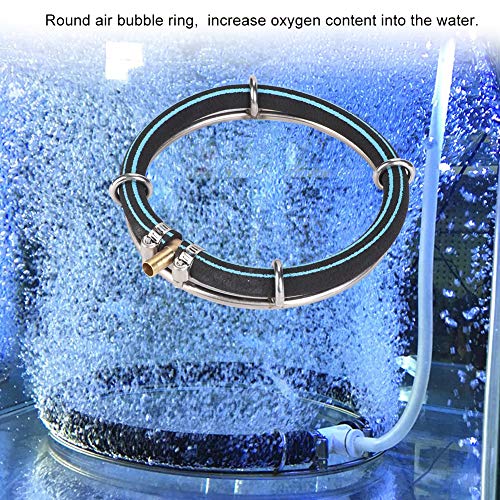 GLOGLOW Aquarium Round Air Bubble Diffuser,Ring Fish Pond Oxygenation Bubbler Aquarium Air Stone Disc Fish Tank Bubble Generator(15cm)