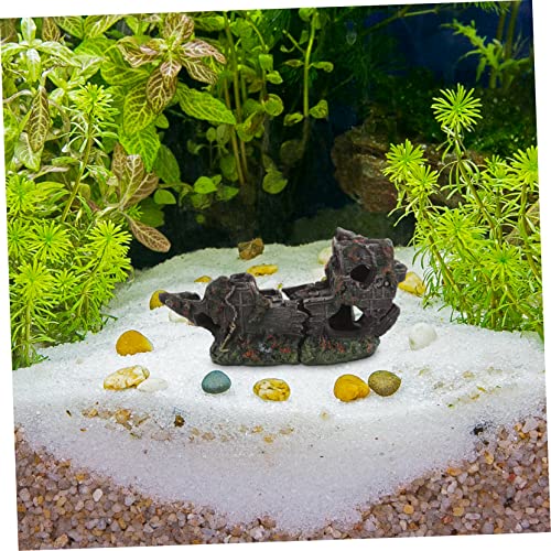 DOITOOL Creative Shipwreck Aquarium Ornament Underwater Fish Tank Decoration Vivid Resin Design for Hiding Place and Natural Habitat Enhancement