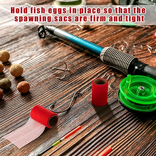 Woanger 2 Rolls Fishing Soft Spawn Net 3'' x 157.5'' Spawn Sac Netting Sack Catfish Fishing Bait Mesh Holder Accessories for Roe Bags - color: Red