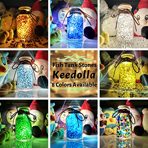 Keedolla Aquarium Sea Glass Pebble Stones, 6-9mm Fish Tank Gravel Marble Rock for Aquarium, Fish Turtle Tank, Vase Fillers, Garden - Amber(0.93LB/430g) - color: Amber, size: 0.93 Pound