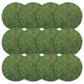 Canlierr 12 Pack Dried Moss Mats Sheets for Crafts, 10/12 Inch Round Green Preserved Moss Placemats for Wedding Party Birthday DIY Garden Plants Decor Home Table Decoration(12 Inch) - size: 12 Inch