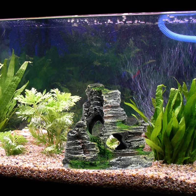 Resin Home Aquarium Rock Cave Fish Tank Decorations Ornament Mountain Hiding Aquarium Accessories