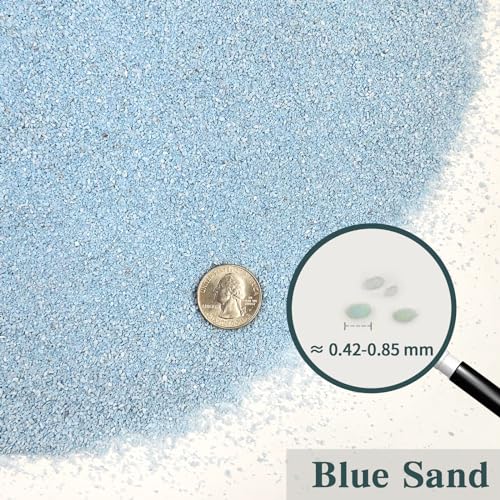 FANTIAN 5 lbs Blue Sand, 0.4-0.8 mm Decorative Sand for Aquarium, Fish Tank, Succulents, Candle, Vase, Wedding Ceremony, Arts Crafts and Bowl Fillers - color: Blue, size: 5 LB