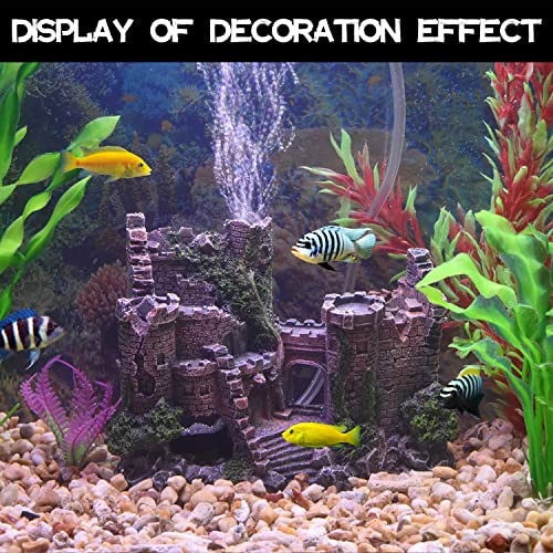 Aquarium Decorations- Castle Fish Tank Bubbler Decorations for Aquatic Pets to Breed Play and Rest Fish Decorations for Tank - color: D-castle