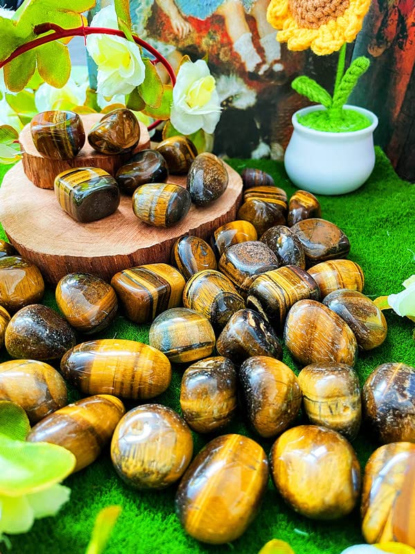 DUQGUHO Tiger Eye Healing Crystals Stones Set Natural Bulk Crystals Tumbled Polished Irregular Crystal Stones Bulk Rocks 0.45 lbs - color: 04 Tiger Eye