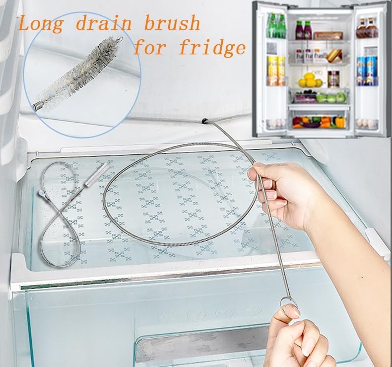 2 Pack 59" Flexible Pipe Cleaner Brush, Rustproof Bendable Drain Brush with Dual Bristles for Home, Bathroom, Car & Aquarium - color: 59inch