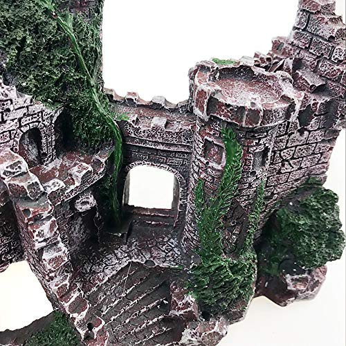 Large Fish Tank Decorations Castle Aquarium Decorations Large Resin Coral Castle Ornaments Fish House Breed Tank Decor for Marine Betta Fish Tank Landscape