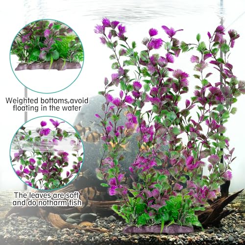 Aquarium Plastic Plants Aquarium Decor Artificial Fish Tank Plants,Tall Fish Tank Decorations, Extra Large Aquarium Plant 20.4-inch Tall,1PCS - color: B, size: 20.4 in