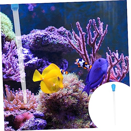 NOLITOY Aquarium Fish Tank Cleaner Pipette Dropper Manual Water Changer Vacuum Siphon Tool for Waste Removal and Feeding 16.92In Stainless Suction Device - color: Blue, size: Size 2