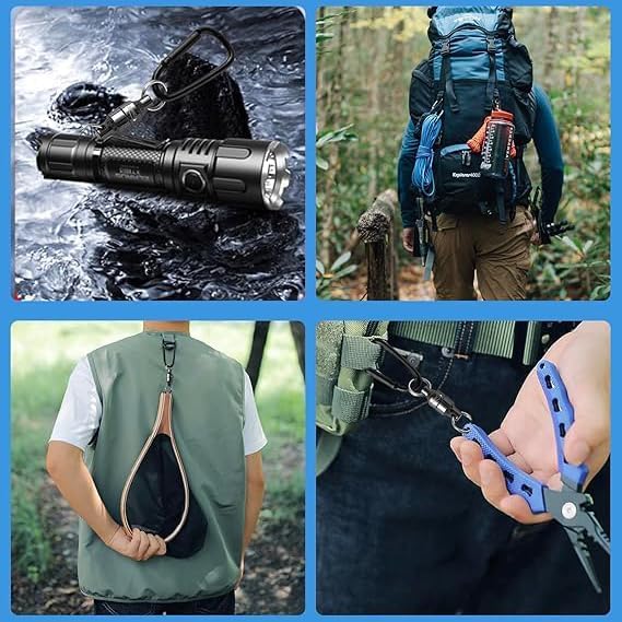 Magnetic Net Release Fly Fishing Net Retractor Magnetic Keychain, for Fly Fishing with Retractable Coiled Lanyard Carabiner - color: Red Aluminum