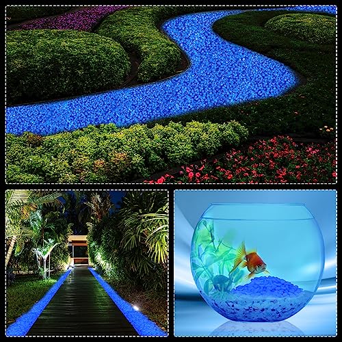Sasylvia 3000 Pcs Glow in The Dark Rocks 1 Inch Glow Rocks 12.6 LB Garden Glow in The Dark Stone Outdoor Glow in The Dark Pebbles for Landscaping Walkway Pathway Backyard Fish Tank Plant (Dark Blue) - color: Dark Blue