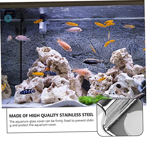 Stainless Steel Fish Tank Cover Brackets 4Pcs Aquarium Lid Clips Secure Support for 5mm Glass Aquarium Lid Fish Tank Accessories