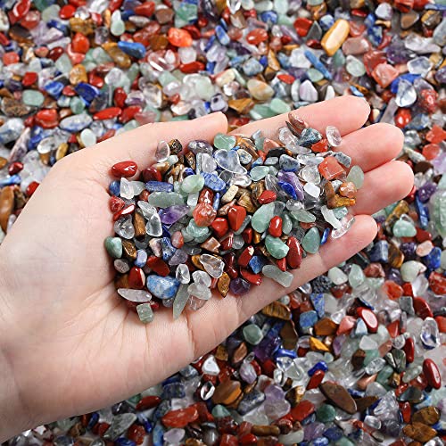 LAIDANLA Decorative Tumbled Gravel Chakra Colorful Crystals Chip Polished Bulk Natural Gem Aquarium Gravel Rocks Pebbles Fish Tank Gravel Vase Filler Succulents Terrarium Supplies 100g - color: Chakra, size: 0.22 Pound-（0.2"-0.28"）