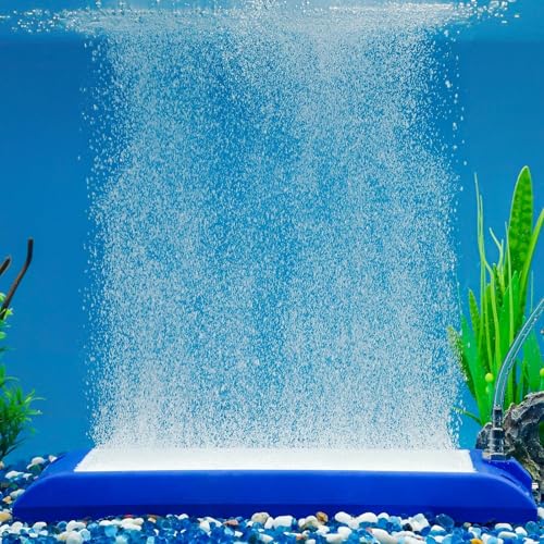 Pawfly Aquarium Air Stone, 11" Nano Air Bubble Curtain Wall, Self-Sinking Design Aquarium Bubbler Decorations for Freshwater Saltwater, Oxygen Bubble Diffuser for Pond & Hydroponics, Blue