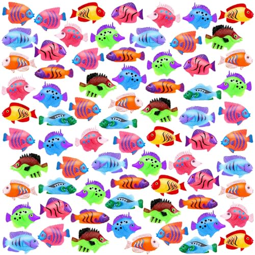 36pcs Plastic Tropical Mini Fish Toy Set for Children's Party Supplies and Decoration