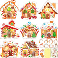Renbuzhu 40PCS Christmas Crafts Bulk: Gingerbread House Paper Suncatchers DIY Kit for Winter Xmas Holiday Activities Decorations, Window Stained Glass Effect Art Ornaments - style: gingerbread house