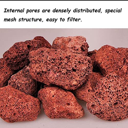Tfwadmx Aquarium Red Lava Rock 10 Pack Fish Tank Volcanic Pumice Stones for Betta Fish Shrimp (1.96''-3.14'') - color: Red, size: L:2''-3.2''