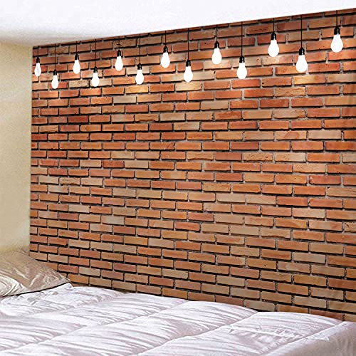 WODEJIA Red Brick Wall Print Fabric Tapestry Decorative Wall Art Tablecloth Bedspread Picnic Blanket Beach Throw Blanket Multifunctional for Bedroom Hall Dormitory Living Room Hanging 91 x 71 inches - color: Red Brick Wall, size: 91"L x 71"W