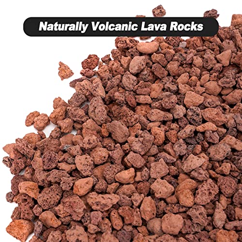 Skyflame 10LB Lava Rocks for Fire Pits, Fire Tables, Fireplaces, Garden Landscaping Decoration, Indoor and Outdoor Use, 1/10"-1/5" Natural Sizes, Red - color: Red, size: 1/10"-1/5"