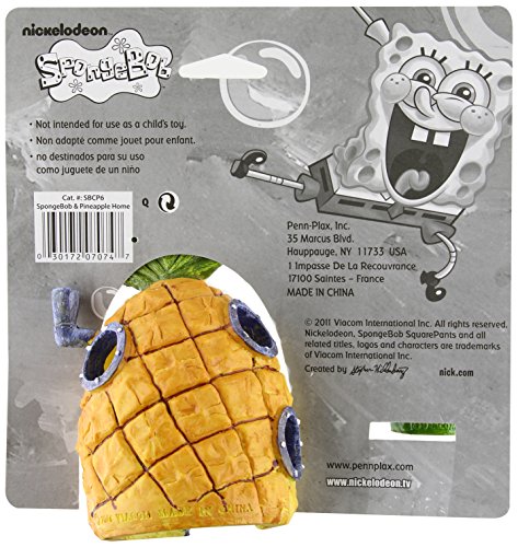 Penn-Plax Spongebob and Pineapple House Aquarium Ornament | 2 Piece Set | Great for Fresh or alt Water Tanks (Pack of 3) - size: Medium (Pack of 3)