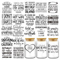 AFRITEE UV DTF Cup Wraps - 20 Sheets Black Funny Quotes Uvdtf Tumbler Wrap for 16 20 oz Glass Coffee Mug, Sarcasm Theme Waterproof Transfer Stickers DIY Water Bottle Journal Fun Decals Decoration - style: Sarcastic Quotes