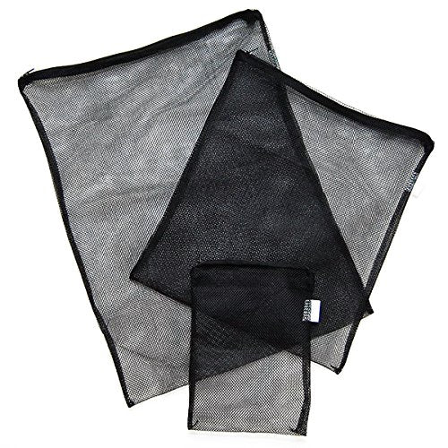 CNZ Universal Media Filter Bag for Ammonia Remover, Bio-Ball, Ceramic Ring, Pellet Carbon (8" x 5.5" 3-Pack Black) - size: 8" x 5.5" 3-pack Black