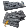 4pcs Rock Terrarium Background,3D Reptile Tank Background Board,Amphibian Stereo Backdrop Wall,Lizard Snake Gecko Spider Chameleon Turtle Fish pet silo Background Decorative Panel - color: grey-11.8"*8.8"（4pcs）