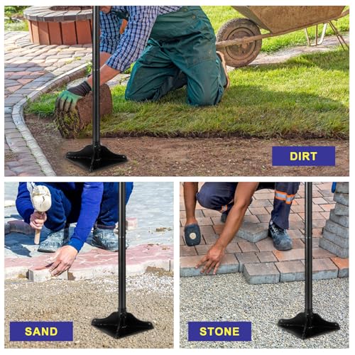 48 Inch Handle Steel Tamper, 8" x 8" Heavy Duty Garden Tamper Tool, Labour-Saving for Levelling Land, Installing Paving Stones and Repairing Pavements