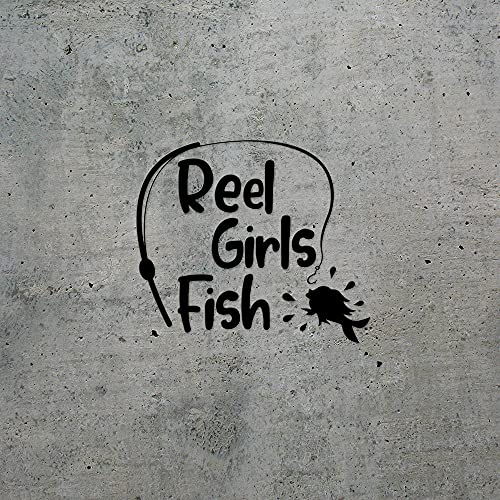 2 Pcs - Angdest Club Decal Stickers of Girls Fish (Black) Premium Waterproof Vinyl Decal Stickers for Laptop Phone Accessory Helmet Car Window Mug Tuber Cup Door Wall Decoration Andskusd44383Bl070722 - color: Black, size: 6.4'' x 5.6''