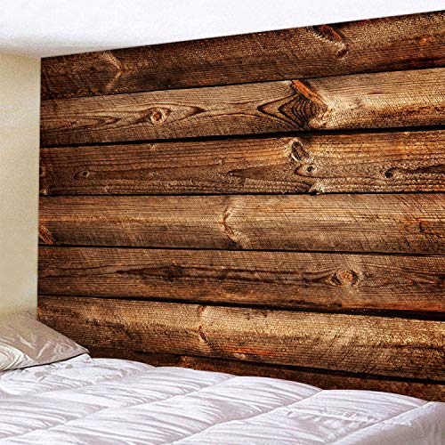 WODEJIA Fabric Tapestry Decorative Wall Art Tablecloth Bedspread Picnic Blanket Beach Throw Blanket for Bedroom Hall Dormitory Living Room Hanging 91 x 71 Inches Brown Wooden Wall Print - color: Brown Wooden Wall, size: 91"L x 71"W