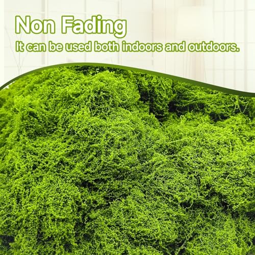 Aspamms Fake Green Moss for Potted Plants Indoor, 7oz Artificial Moss for Crafts, Faux Moss Decor for Fairy Garden, DIY Decorative, Model Making, Walls, Glass Containers, Home - color: Light Green 7oz