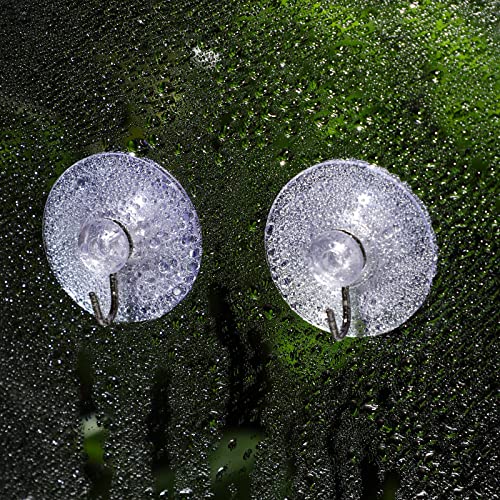 Mudder Suction Cup Hooks Wall Clear Suction Cups with Metal Hooks Window Hangers for Glass Wall Towel Hangers Supplies Bathroom Glass Kitchen Decorations,3 lbs(50 Pieces,45 mm) - size: 45 mm