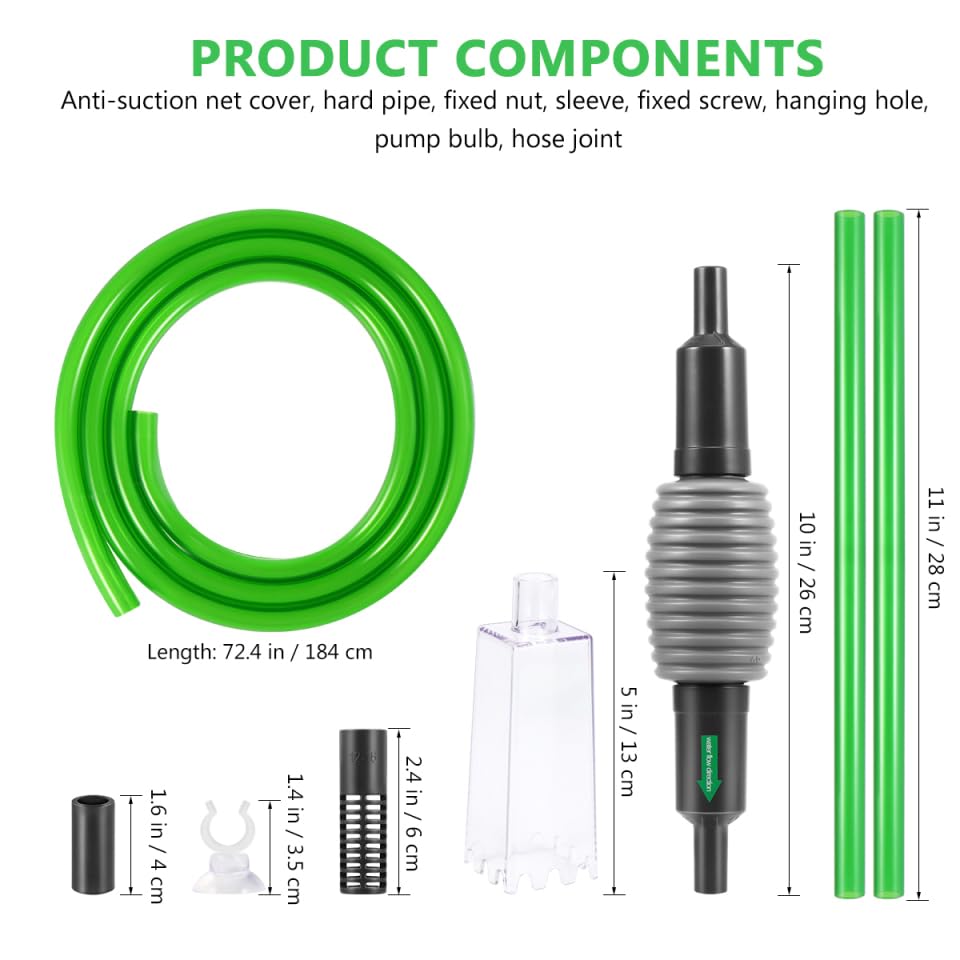 POPETPOP Aquarium Fish Tank Vacuum Siphon Cleaning Kit for Water Changing and Sand Cleaning