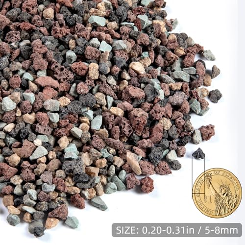 5lb Natural Dark Mixed Color Silica Gravel Pebbles, 1/5 inch Decorative Stones for Succulents, Pebbles for Vases,Plants Rocks, Aquarium Silica Gravel, Top Dressing, Outdoor Decorative Rocks - color: Lava, size: 5LB