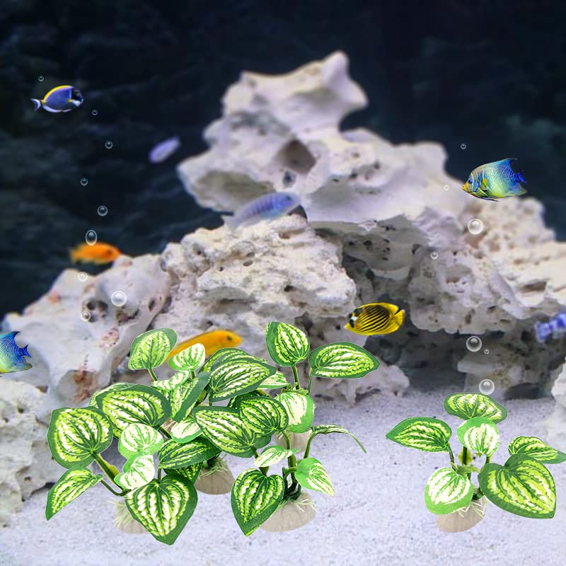 6PCS Aquarium Plants Fish Tank Decorations Betta Silk Plastic Plants for Aquarium Decor - color: B-6pcs Set/Green