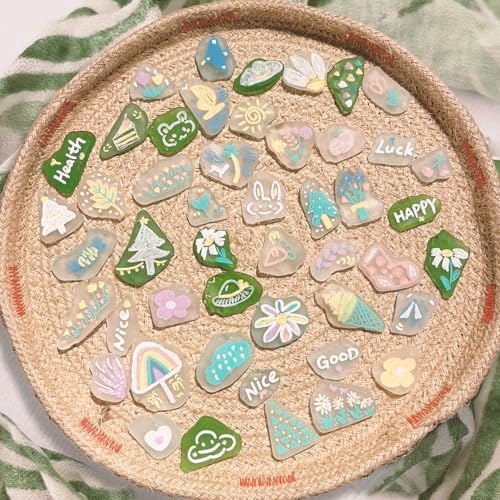 Large Caribbean Blue Sea Glass Pieces for Crafts, 31 oz Non-Dyed Frosted Glass, 1.2–2 in Beach Glass Look for Christmas Tree DIY, Wreath Decor, Vase Filler, Centerpieces & Coastal Decor - color: Caribbean Blue