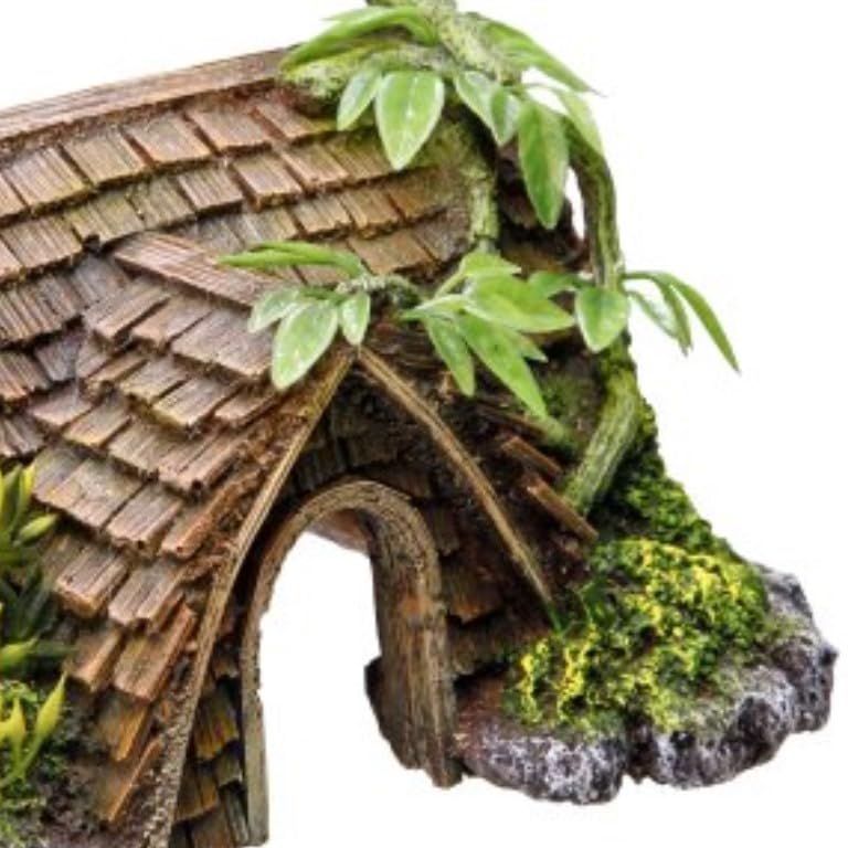 Nobby Cottage with Plants Aquarium Ornaments, 15 x 14 x 8 cm