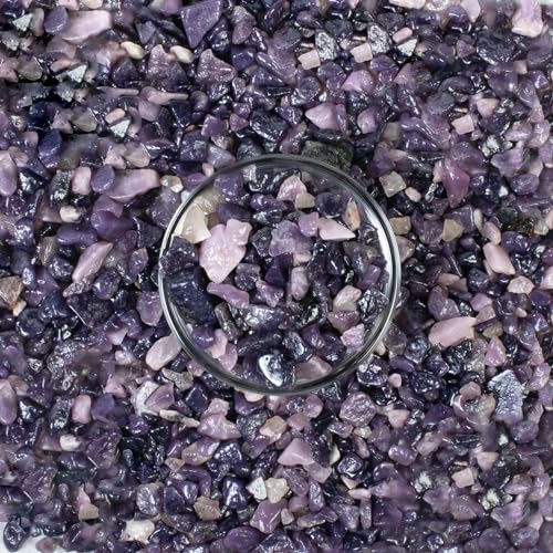 Crocon 1 LB Crushed Lepidolite Chips Bulk Stones 2000+ Carats Natural Quartz Pieces Irregular Shape Gemstones for House Warming Gifts New Home and Chakra Healing Crystals Home D�cor Gifts for Women - color: Lepidolite, size: 1 Pound