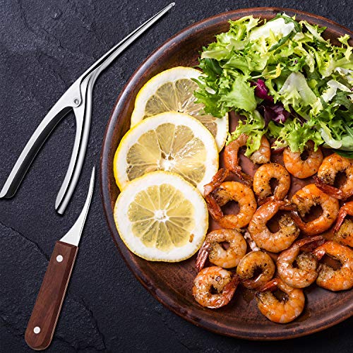2 Sets Shrimp Deveiner Tool Stainless Steel Shrimp Peeler Portable Shrimp Cleaner Knife Prawn Shell Peeler for Kitchen Shrimp Peeling Tools