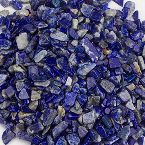 Cherry Tree Collection 1/2 Pound Polished Tumbled Gemstone Chips, Pebbles, Crystal Chips Bulk for Jewelry Making, Healing, Plants, Succulents, Aquariums, Decoration, Chakra (Lapis) - color: Lapis